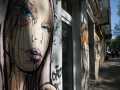 allemagne (germany), berlin, penzauer berg, rue, peinture marale, street art, femme,